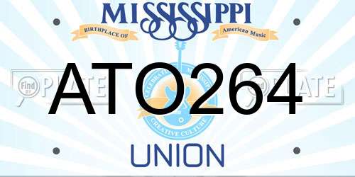 ATO264 Mississippi License Plate