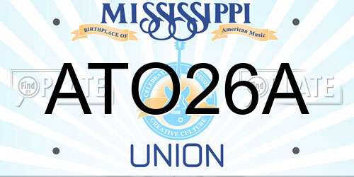 ATO26A Mississippi License Plate