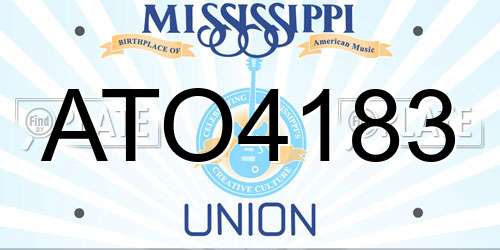 ATO4183 Mississippi License Plate