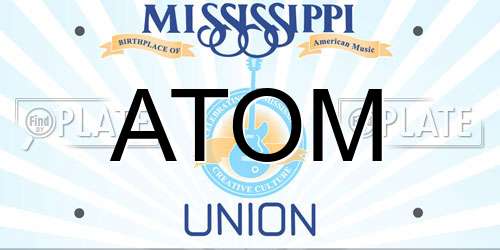 ATOM Mississippi License Plate