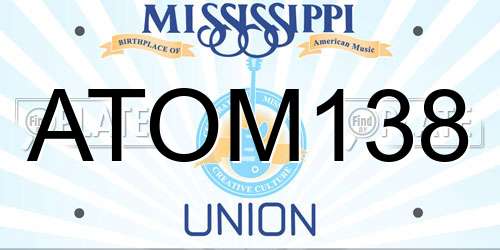 ATOM138 Mississippi License Plate