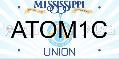 ATOM1C Mississippi License Plate