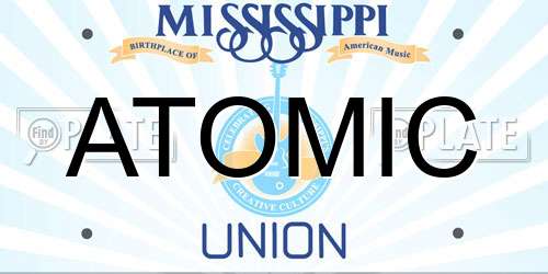 ATOMIC Mississippi License Plate