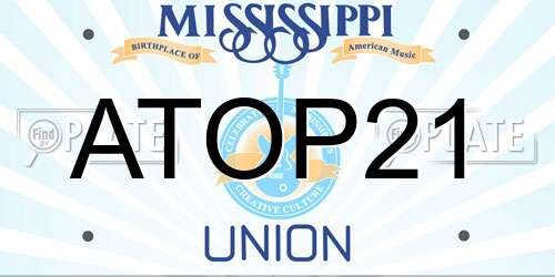 ATOP21 Mississippi License Plate