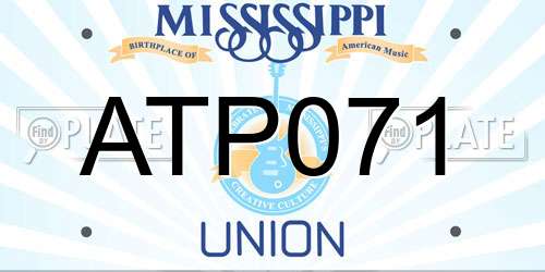 ATP071 Mississippi License Plate
