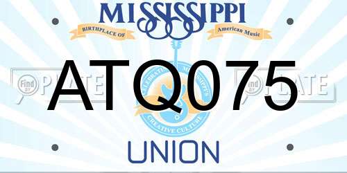 ATQ075 Mississippi License Plate