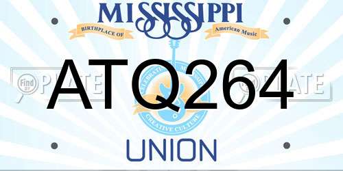 ATQ264 Mississippi License Plate