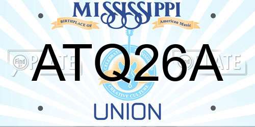 ATQ26A Mississippi License Plate