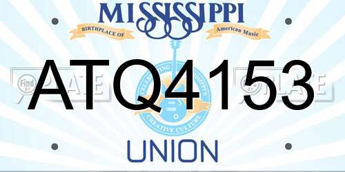 ATQ4153 Mississippi License Plate