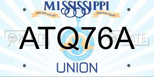 ATQ76A Mississippi License Plate