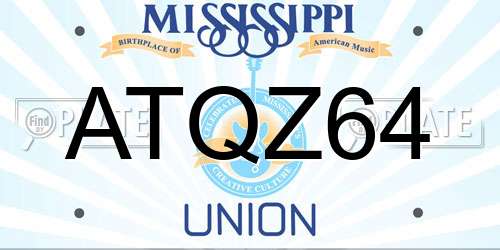 ATQZ64 Mississippi License Plate