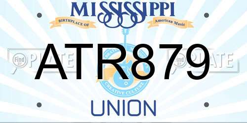 ATR879 Mississippi License Plate