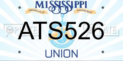 ATS526 Mississippi License Plate