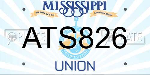 ATS826 Mississippi License Plate