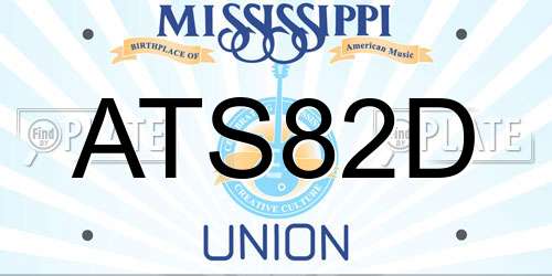 ATS82D Mississippi License Plate