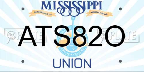 ATS82O Mississippi License Plate