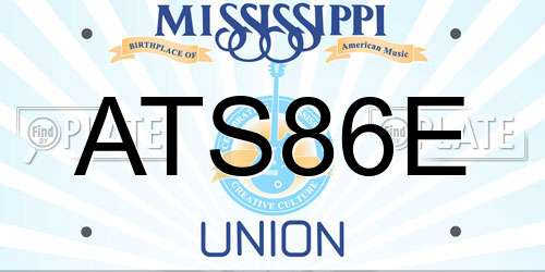 ATS86E Mississippi License Plate