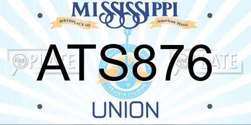 ATS876 Mississippi License Plate