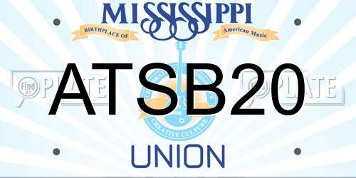 ATSB20 Mississippi License Plate