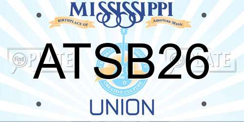 ATSB26 Mississippi License Plate
