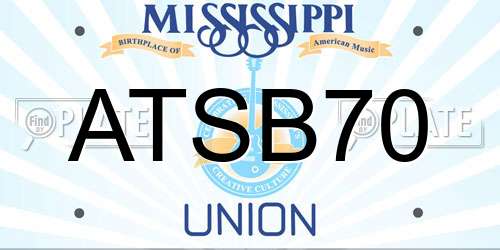 ATSB70 Mississippi License Plate