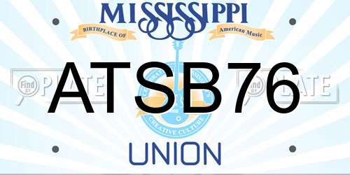 ATSB76 Mississippi License Plate