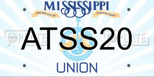 ATSS20 Mississippi License Plate