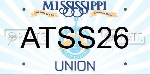ATSS26 Mississippi License Plate