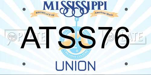 ATSS76 Mississippi License Plate