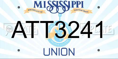 ATT3241 Mississippi License Plate
