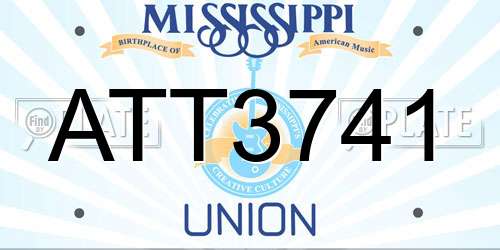 ATT3741 Mississippi License Plate