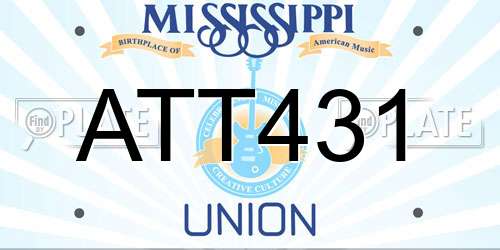 ATT431 Mississippi License Plate