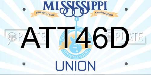 ATT46D Mississippi License Plate