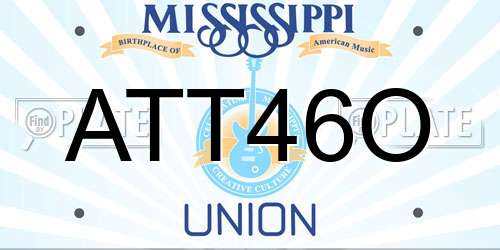 ATT46O Mississippi License Plate