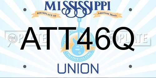 ATT46Q Mississippi License Plate