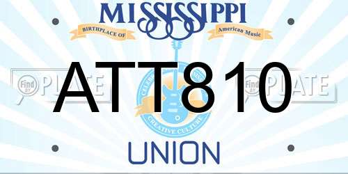 ATT810 Mississippi License Plate