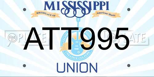 ATT995 Mississippi License Plate