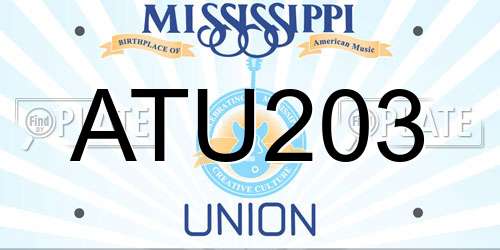 ATU203 Mississippi License Plate