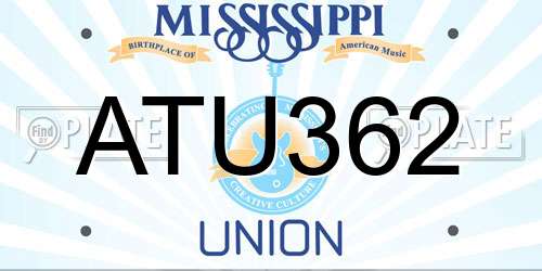 ATU362 Mississippi License Plate