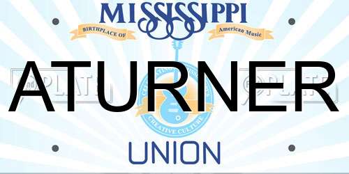 ATURNER Mississippi License Plate