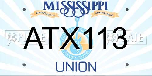 ATX113 Mississippi License Plate