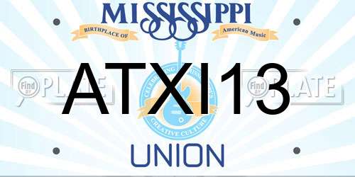 ATXI13 Mississippi License Plate