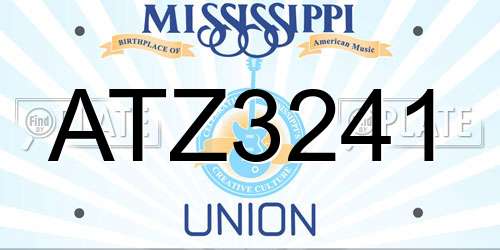 ATZ3241 Mississippi License Plate