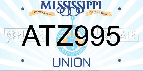 ATZ995 Mississippi License Plate