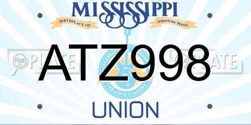 ATZ998 Mississippi License Plate
