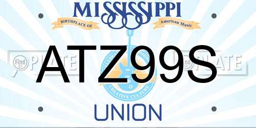 ATZ99S Mississippi License Plate