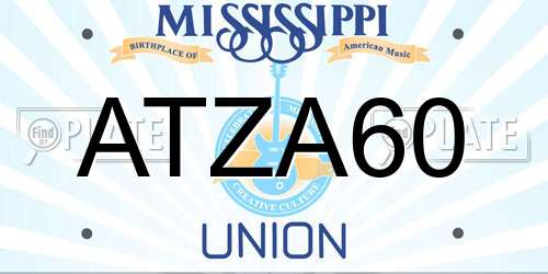 ATZA60 Mississippi License Plate
