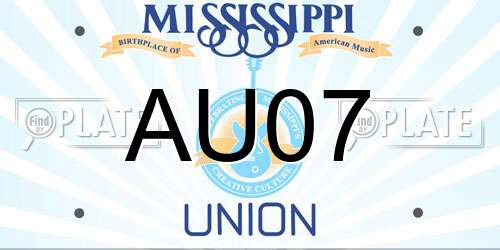 AU07 Mississippi License Plate