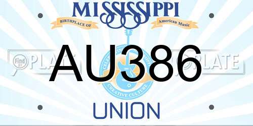 AU386 Mississippi License Plate