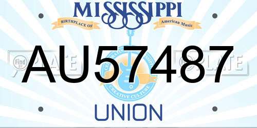 AU57487 Mississippi License Plate